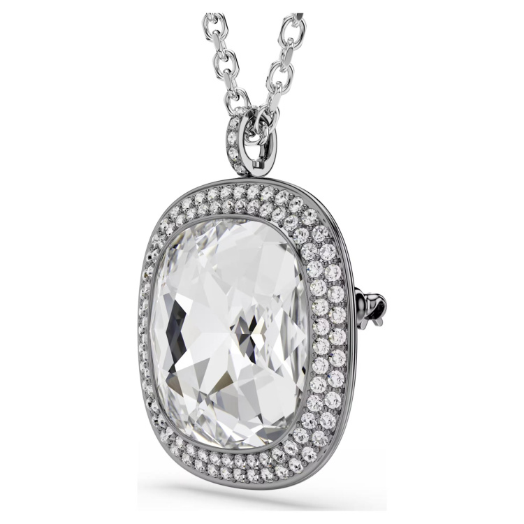 Una Angelic pendant and brooch Cushion cut, White, Mixed Plating